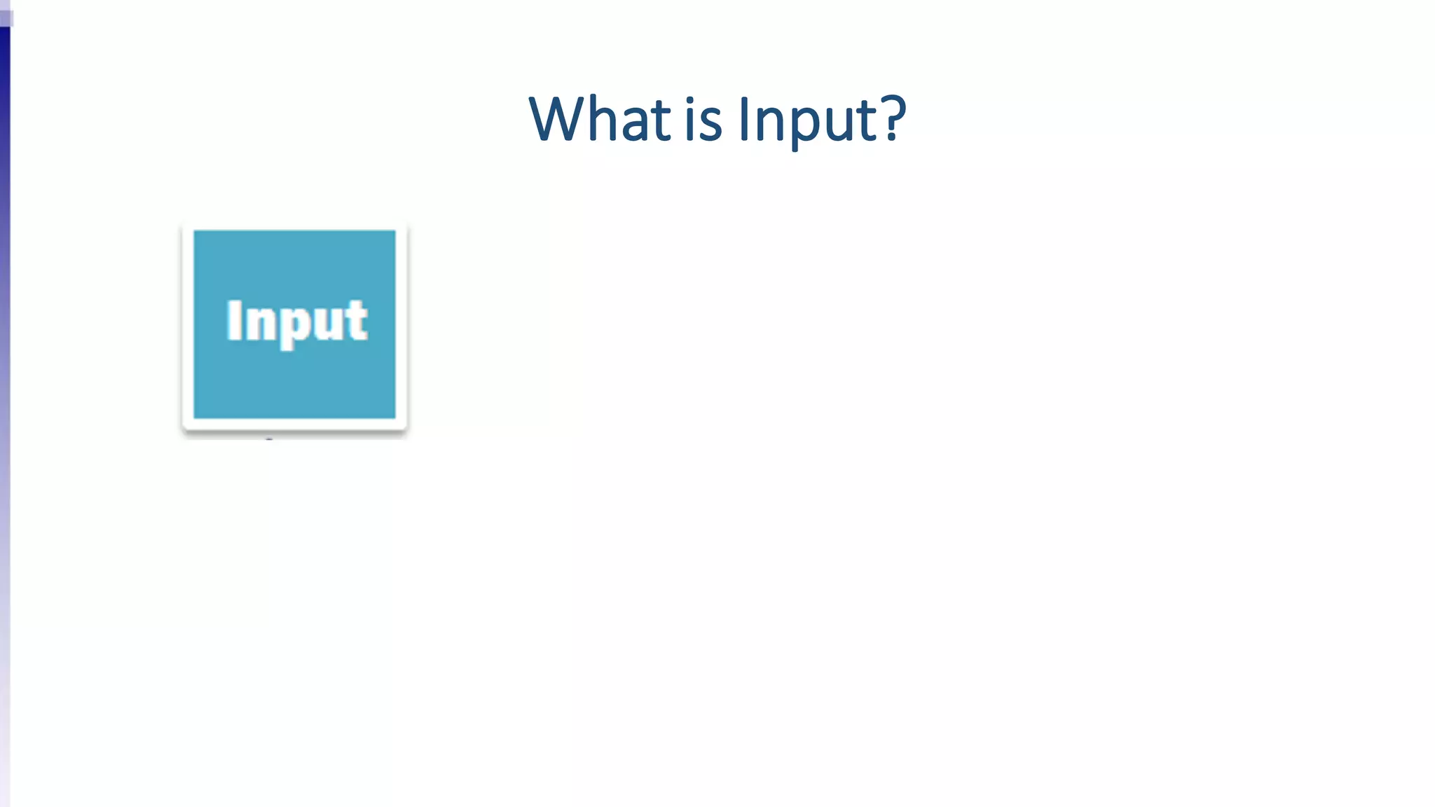 What is Input?
 