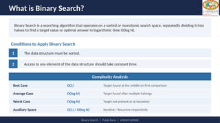 Comprehensive Guide to Binary Search Algorithm in Data Structures | PPTX