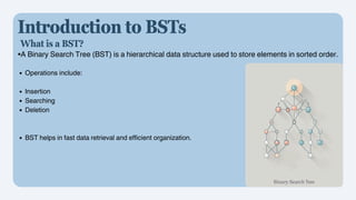 Binary Search Tree (BST) Operations Insertion • Deletion • Searching ...