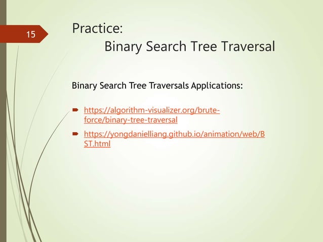Binary Search Tree Traversal.ppt | Programming Languages | Computing