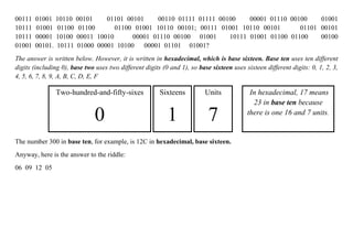 Binary sheet in detail with visuals to understand binary conversions. | PPT