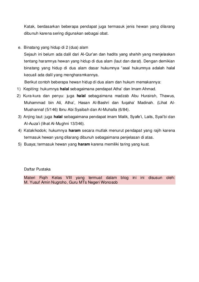 Binatang yang halal dan yang haram