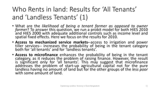Migration, Microfinance and Mechanized Service Market: Explaining the Puzzle of Landless Tenancy in Rural Bangladesh