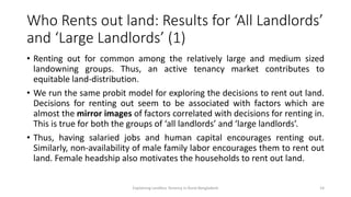Migration, Microfinance and Mechanized Service Market: Explaining the Puzzle of Landless Tenancy in Rural Bangladesh