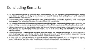 Migration, Microfinance and Mechanized Service Market: Explaining the Puzzle of Landless Tenancy in Rural Bangladesh