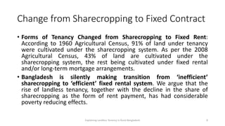 Migration, Microfinance and Mechanized Service Market: Explaining the Puzzle of Landless Tenancy in Rural Bangladesh