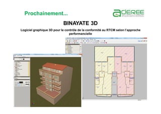 BINAYATE 3D
Logiciel graphique 3D pour le contrôle de la conformité au RTCM selon l’approche
performancielle
Prochainement...
 
