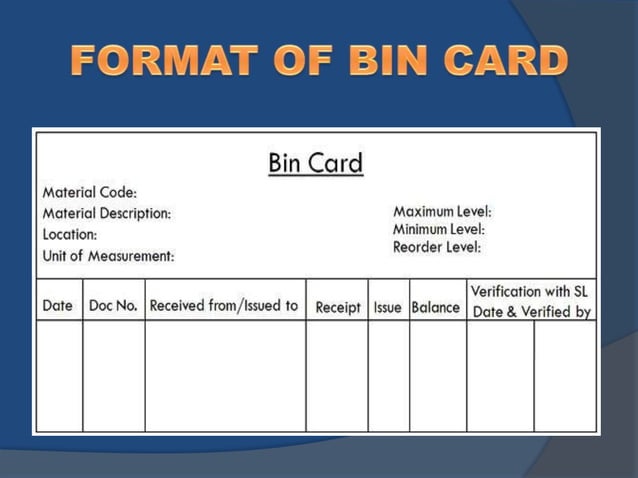 Bin card | PPT