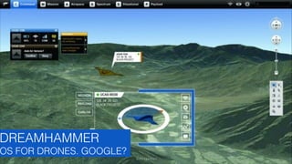DREAMHAMMER

OS FOR DRONES. GOOGLE?
GLASSEFFECT

 