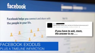FACEBOOK EXODUS
PLUS A TIMELINE INFARCTION
GLASSEFFECT

 
