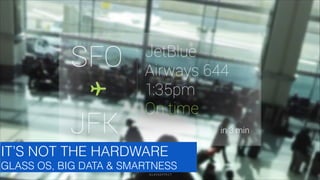 IT’S NOT THE HARDWARE
GLASS OS, BIG DATA & SMARTNESS
GLASSEFFECT

 