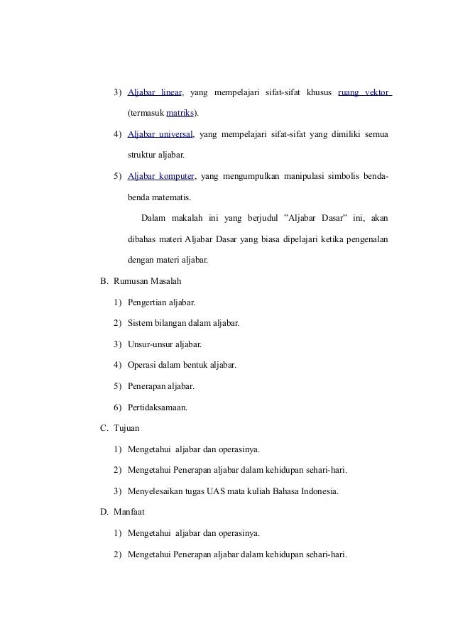 Aljabar Dasar