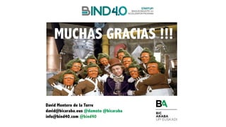 MUCHAS GRACIAS !!!
David Montero de la Torre
david@bicaraba.eus @damoto @bicaraba
info@bind40.com @bind40
 