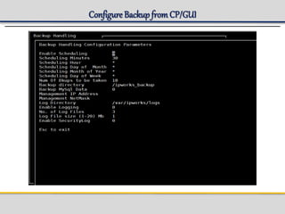 Configure Backup fromCP/GUI
 