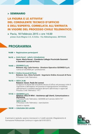 Elisa Ravasi Eventi GEOWEB | PDF