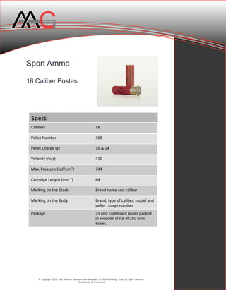 AAG Defense Solutions 2014 Ammunition Catalog