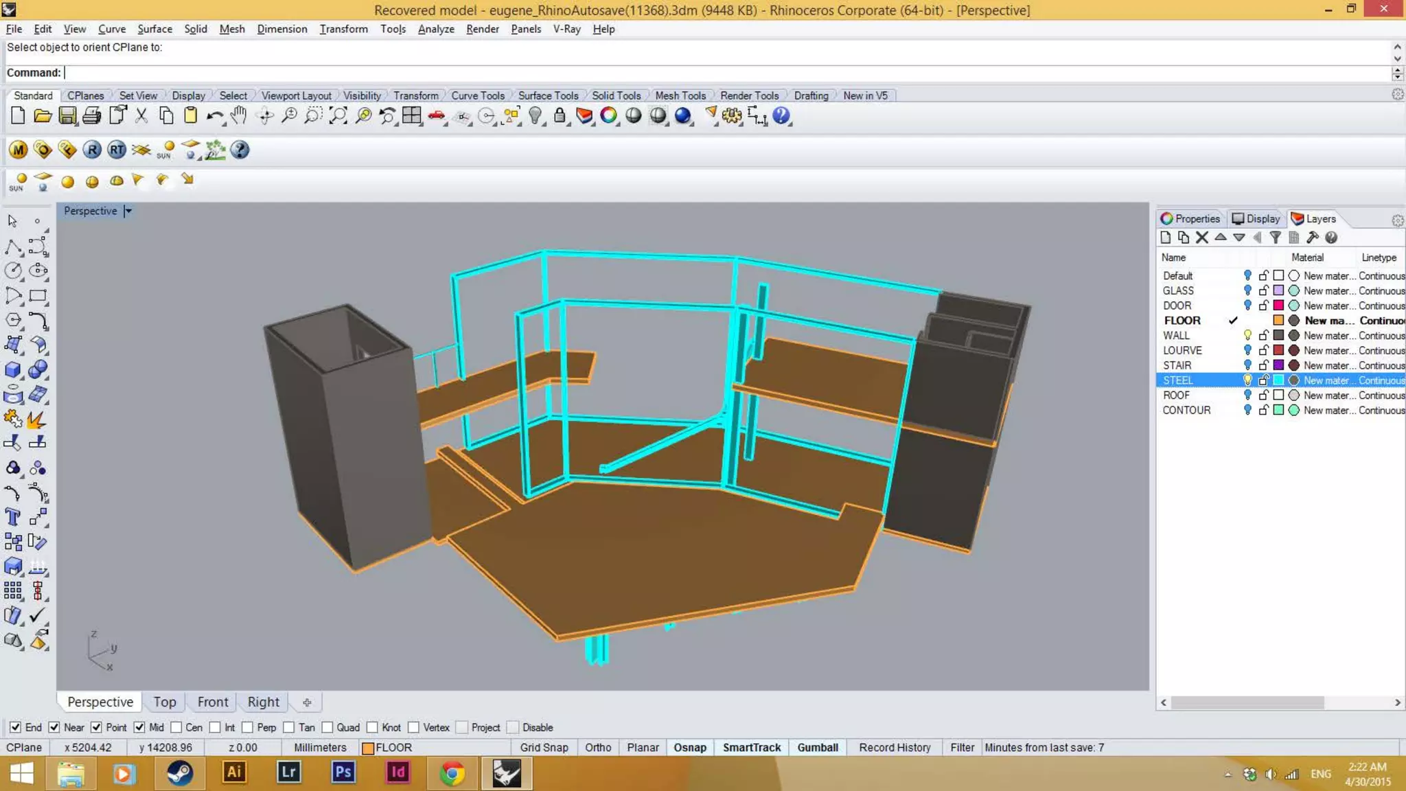 Steel frame and support layer
 