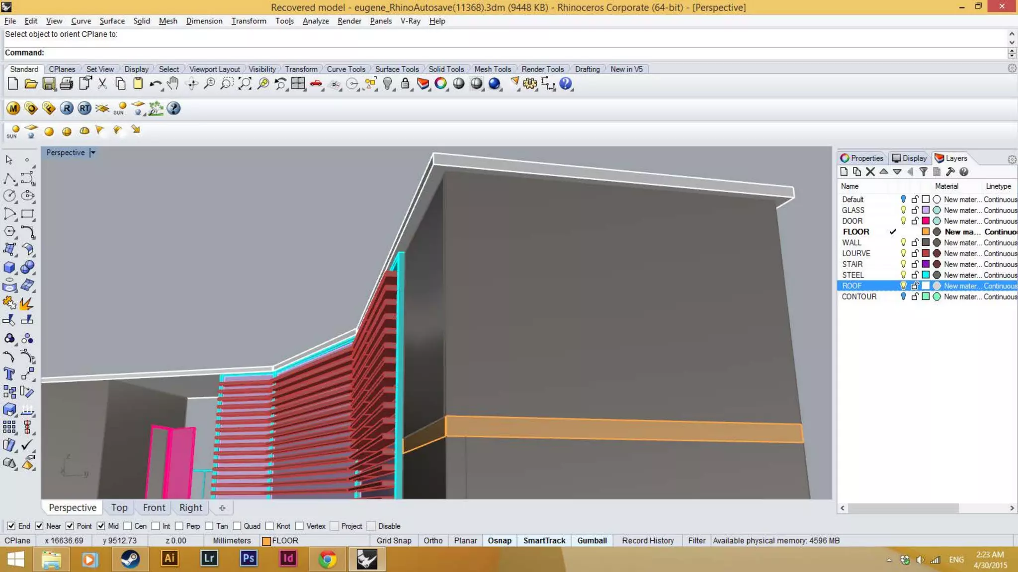 Roof layer create using offset curve b
efore extrude surface
 