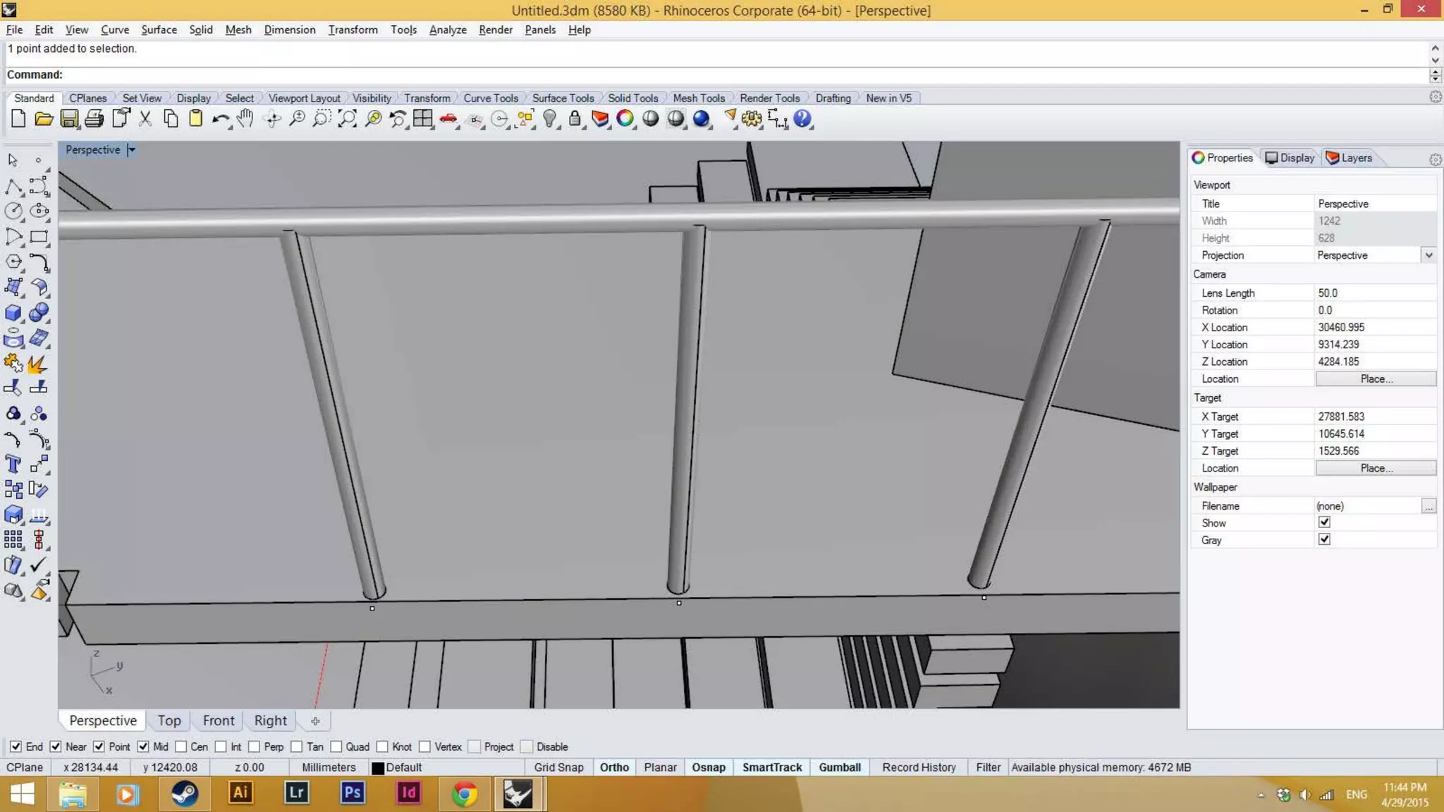 Pipe along a curve to create handrail.
 