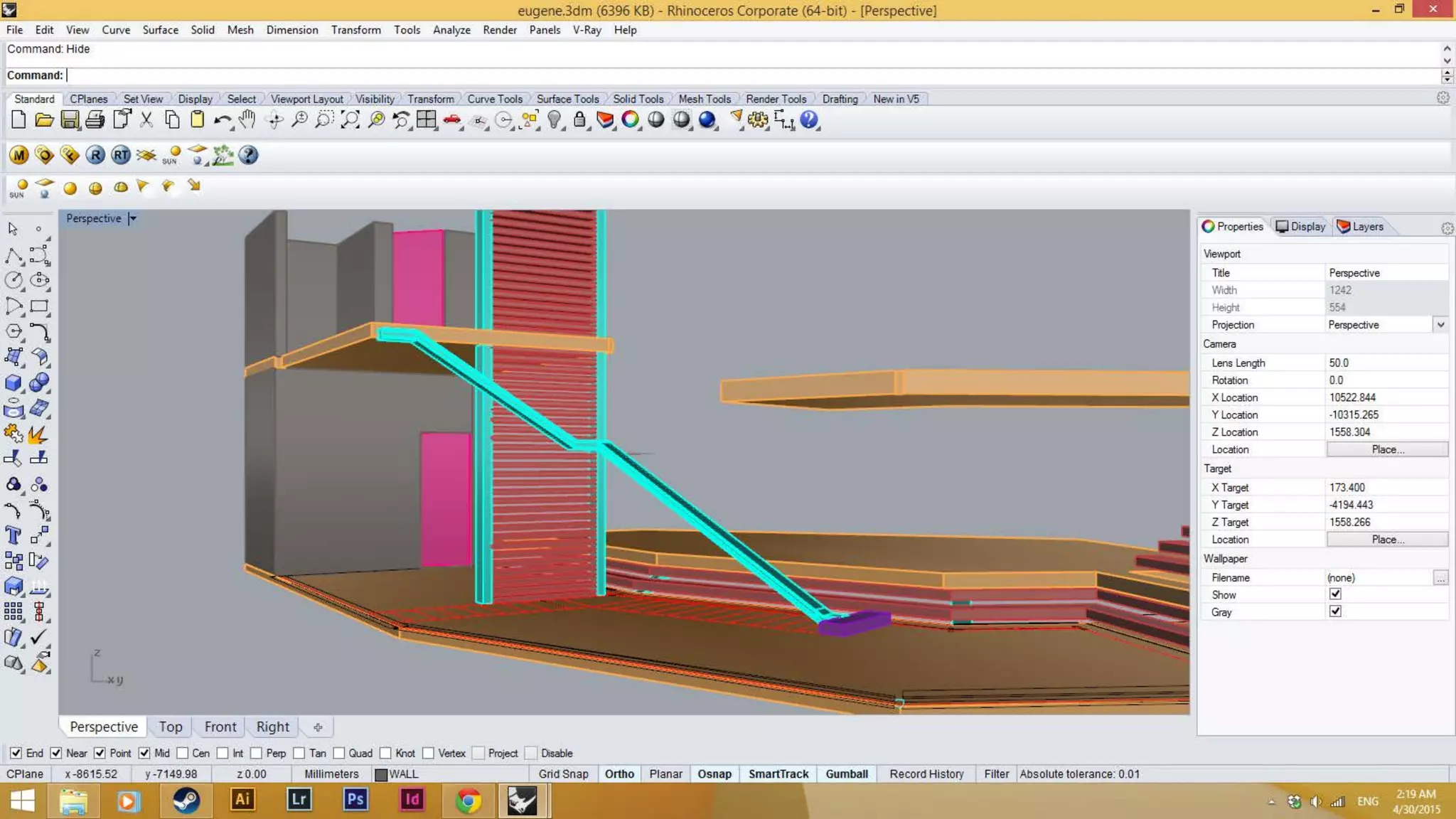 The components are assigned layers.
 