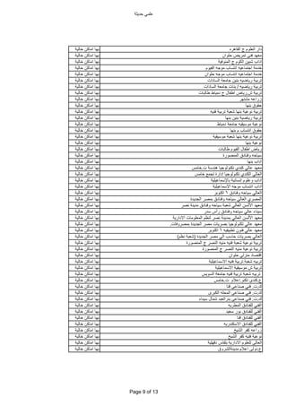 ‫حدٌثة‬ ً‫علم‬
‫القاهره‬ ‫ج‬ ‫العلوم‬ ‫دار‬‫خالٌة‬ ‫اماكن‬ ‫بها‬
‫حلوان‬ ‫تمرٌض‬ ‫فنى‬ ‫معهد‬‫خالٌة‬ ‫اماكن‬ ‫بها‬
‫المنوفٌة‬ ‫ج‬ ‫الكوم‬ ‫شبٌن‬ ‫اداب‬‫خالٌة‬ ‫اماكن‬ ‫بها‬
‫الفٌوم‬ ‫موجه‬ ‫انتساب‬ ‫اجتماعٌه‬ ‫خدمة‬‫خالٌة‬ ‫اماكن‬ ‫بها‬
‫حلوان‬ ‫موجه‬ ‫انتساب‬ ‫اجتماعٌه‬ ‫خدمة‬‫خالٌة‬ ‫اماكن‬ ‫بها‬
‫السادات‬ ‫جامعة‬ ‫بنٌن‬ ‫رٌاضٌه‬ ‫تربٌة‬‫خالٌة‬ ‫اماكن‬ ‫بها‬
‫رٌاضٌه‬ ‫تربٌة‬/‫السادات‬ ‫جامعة‬ ‫بنات‬‫خالٌة‬ ‫اماكن‬ ‫بها‬
‫ش‬ ‫تربٌة‬.‫طالبات‬ ‫دمٌاط‬ ‫ج‬ ‫اطفال‬ ‫رٌاض‬‫خالٌة‬ ‫اماكن‬ ‫بها‬
‫مشتهر‬ ‫زراعه‬‫خالٌة‬ ‫اماكن‬ ‫بها‬
‫بنها‬ ‫حقوق‬‫خالٌة‬ ‫اماكن‬ ‫بها‬
‫فنٌه‬ ‫تربٌة‬ ‫شعبة‬ ‫بنها‬ ‫نوعٌة‬ ‫تربٌة‬‫خالٌة‬ ‫اماكن‬ ‫بها‬
‫بنها‬ ‫بنٌن‬ ‫رٌاضٌة‬ ‫تربٌة‬‫خالٌة‬ ‫اماكن‬ ‫بها‬
‫دمٌاط‬ ‫جامعة‬ ‫موسٌقٌه‬ ‫نوعٌة‬‫خالٌة‬ ‫اماكن‬ ‫بها‬
‫بنها‬ ‫م‬ ‫انتساب‬ ‫حقوق‬‫خالٌة‬ ‫اماكن‬ ‫بها‬
‫موسٌقٌة‬ ‫شعبة‬ ‫بنها‬ ‫نوعٌة‬ ‫تربٌة‬‫خالٌة‬ ‫اماكن‬ ‫بها‬
‫بنها‬ ‫نوعٌة‬‫خالٌة‬ ‫اماكن‬ ‫بها‬
‫طالبات‬ ‫الفٌوم‬ ‫اطفال‬ ‫رٌاض‬‫خالٌة‬ ‫اماكن‬ ‫بها‬
‫المنصورة‬ ‫وفنادق‬ ‫سٌاحه‬‫خالٌة‬ ‫اماكن‬ ‫بها‬
‫بنها‬ ‫اداب‬‫خالٌة‬ ‫اماكن‬ ‫بها‬
‫ت‬ ‫هندسة‬ ‫تكنولوجٌا‬ ‫كندي‬ ً‫عال‬ ‫معهد‬.‫خامس‬‫خالٌة‬ ‫اماكن‬ ‫بها‬
‫خامس‬ ‫تجمع‬ ‫إدارة‬ ‫تكنولوجٌا‬ ‫الكندي‬ ً‫العال‬‫خالٌة‬ ‫اماكن‬ ‫بها‬
‫باإلسماعٌلٌة‬ ‫إنسانٌة‬ ‫وعلوم‬ ‫اداب‬‫خالٌة‬ ‫اماكن‬ ‫بها‬
‫اإلسماعٌلٌة‬ ‫موجه‬ ‫انتساب‬ ‫اداب‬‫خالٌة‬ ‫اماكن‬ ‫بها‬
‫وفنادق‬ ‫سٌاحه‬ ً‫العال‬6‫اكتوبر‬‫خالٌة‬ ‫اماكن‬ ‫بها‬
‫الجدٌدة‬ ‫بمصر‬ ‫وفنادق‬ ‫سٌاحه‬ ً‫العال‬ ‫المصري‬‫خالٌة‬ ‫اماكن‬ ‫بها‬
‫نصر‬ ‫مدٌنة‬ ‫وفنادق‬ ‫سٌاحه‬ ‫شعبة‬ ً‫العال‬ ‫األلسن‬ ‫معهد‬‫خالٌة‬ ‫اماكن‬ ‫بها‬
‫سدر‬ ‫رأس‬ ‫وفنادق‬ ‫سٌاحه‬ ً‫عال‬ ‫سٌناء‬‫خالٌة‬ ‫اماكن‬ ‫بها‬
‫االدارٌة‬ ‫المعلومات‬ ‫لنظم‬ ‫نصر‬ ‫بمدٌنة‬ ً‫العال‬ ‫األلسن‬ ‫معهد‬‫خالٌة‬ ‫اماكن‬ ‫بها‬
‫بمصروفات‬ ‫الجدٌدة‬ ‫مصر‬ ‫بصرٌات‬ ‫تكنولوجٌا‬ ً‫عال‬ ‫معهد‬.‫خالٌة‬ ‫اماكن‬ ‫بها‬
‫تطبٌقٌه‬ ‫فنون‬ ً‫عال‬ ‫معهد‬6‫اكتوبر‬‫خالٌة‬ ‫اماكن‬ ‫بها‬
‫الجدٌدة‬ ‫مصر‬ ً‫آل‬ ‫حاسب‬ ‫بصرٌات‬ ً‫العال‬(‫نظم‬ ‫شعبة‬)‫خالٌة‬ ‫اماكن‬ ‫بها‬
‫المنصورة‬ ‫ج‬ ‫النصر‬ ‫منٌه‬ ‫فنٌه‬ ‫شعبة‬ ‫نوعٌة‬ ‫تربٌة‬‫خالٌة‬ ‫اماكن‬ ‫بها‬
‫المنصورة‬ ‫ج‬ ‫النصر‬ ‫منٌه‬ ‫نوعٌة‬ ‫تربٌة‬‫خالٌة‬ ‫اماكن‬ ‫بها‬
‫حلوان‬ ‫منزلى‬ ‫اقتصاد‬‫خالٌة‬ ‫اماكن‬ ‫بها‬
‫االسماعٌلٌة‬ ‫فنٌه‬ ‫تربٌة‬ ‫شعبة‬ ‫تربٌه‬‫خالٌة‬ ‫اماكن‬ ‫بها‬
‫االسماعٌلٌة‬ ‫موسٌقٌة‬ ‫ش‬ ‫تربٌة‬‫خالٌة‬ ‫اماكن‬ ‫بها‬
‫السوٌس‬ ‫جامعة‬ ‫فنٌه‬ ‫تربٌة‬ ‫شعبة‬ ‫تربٌه‬‫خالٌة‬ ‫اماكن‬ ‫بها‬
‫ع‬.‫تكنو‬ ‫كندى‬.‫ت‬ ‫اعالم‬.‫خامس‬‫خالٌة‬ ‫اماكن‬ ‫بها‬
‫ك‬.‫ت‬.‫قنا‬ ‫صناعى‬ ً‫فن‬‫خالٌة‬ ‫اماكن‬ ‫بها‬
‫ك‬.‫ت‬.‫الكبرى‬ ‫المحله‬ ‫صناعى‬ ً‫فن‬‫خالٌة‬ ‫اماكن‬ ‫بها‬
‫ك‬.‫ت‬.‫سٌناء‬ ‫شمال‬ ‫بئرالعبد‬ ‫صناعى‬ ً‫فن‬‫خالٌة‬ ‫اماكن‬ ‫بها‬
‫المطرٌه‬ ‫للفنادق‬ ً‫الفن‬‫خالٌة‬ ‫اماكن‬ ‫بها‬
‫سعٌد‬ ‫بور‬ ‫للفنادق‬ ً‫الفن‬‫خالٌة‬ ‫اماكن‬ ‫بها‬
‫قنا‬ ‫للفنادق‬ ً‫الفن‬‫خالٌة‬ ‫اماكن‬ ‫بها‬
‫االسكندرٌه‬ ‫للفنادق‬ ً‫الفن‬‫خالٌة‬ ‫اماكن‬ ‫بها‬
‫الشٌخ‬ ‫كفر‬ ‫زراعه‬‫خالٌة‬ ‫اماكن‬ ‫بها‬
‫الشٌخ‬ ‫كفر‬ ‫فنٌه‬ ‫نوعٌة‬‫خالٌة‬ ‫اماكن‬ ‫بها‬
‫دقهلٌة‬ ‫بلقاس‬ ‫االدارٌة‬ ‫للعلوم‬ ‫العالى‬‫خالٌة‬ ‫اماكن‬ ‫بها‬
‫ع‬.‫مدٌنةالشروق‬ ‫اعالم‬ ‫دولى‬‫خالٌة‬ ‫اماكن‬ ‫بها‬
Page 9 of 13
 