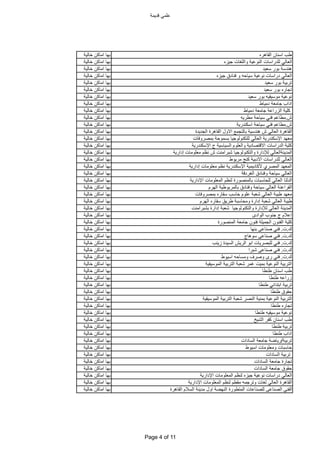 ‫قدٌمة‬ ً‫علم‬
‫القاهره‬ ‫اسنان‬ ‫طب‬‫خالٌة‬ ‫اماكن‬ ‫بها‬
‫جٌزه‬ ‫واللغات‬ ‫النوعٌة‬ ‫للدراسات‬ ً‫العال‬‫خالٌة‬ ‫اماكن‬ ‫بها‬
‫سعٌد‬ ‫بور‬ ‫هندسة‬‫خالٌة‬ ‫اماكن‬ ‫بها‬
‫جٌزه‬ ‫فنادق‬ ‫و‬ ‫سٌاحه‬ ‫نوعٌة‬ ‫دراسات‬ ً‫العال‬‫خالٌة‬ ‫اماكن‬ ‫بها‬
‫سعٌد‬ ‫بور‬ ‫تربٌة‬‫خالٌة‬ ‫اماكن‬ ‫بها‬
‫سعٌد‬ ‫بور‬ ‫تجاره‬‫خالٌة‬ ‫اماكن‬ ‫بها‬
‫سعٌد‬ ‫بور‬ ‫موسٌقٌه‬ ‫نوعٌة‬‫خالٌة‬ ‫اماكن‬ ‫بها‬
‫دمٌاط‬ ‫جامعة‬ ‫اداب‬‫خالٌة‬ ‫اماكن‬ ‫بها‬
‫دمٌاط‬ ‫جامعة‬ ‫الزراعة‬ ‫كلٌة‬‫خالٌة‬ ‫اماكن‬ ‫بها‬
‫ش‬.‫مطرٌه‬ ‫سٌاحة‬ ً‫فن‬ ‫مطاعم‬‫خالٌة‬ ‫اماكن‬ ‫بها‬
‫ش‬.‫اسكندرٌة‬ ‫سٌاحة‬ ً‫فن‬ ‫مطاعم‬‫خالٌة‬ ‫اماكن‬ ‫بها‬
‫الجدٌدة‬ ‫القاهرة‬ ‫االول‬ ‫بالتجمع‬ ‫هندسٌة‬ ‫ش‬ ً‫العال‬ ‫القاهرة‬‫خالٌة‬ ‫اماكن‬ ‫بها‬
‫بمصروفات‬ ‫بسموحة‬ ‫للتكنولوجٌا‬ ً‫العال‬ ‫اإلسكندرٌة‬ ‫معهد‬‫خالٌة‬ ‫اماكن‬ ‫بها‬
‫اإلسكندرٌة‬ ‫ج‬ ‫السٌاسٌة‬ ‫والعلوم‬ ‫االقتصادٌة‬ ‫الدراسات‬ ‫كلٌة‬‫خالٌة‬ ‫اماكن‬ ‫بها‬
‫إدارٌة‬ ‫معلومات‬ ‫نظم‬ ‫ش‬ ‫شبرامنت‬ ‫والتكنولوجٌا‬ ‫لإلدارة‬ ً‫المدٌنةالعال‬‫خالٌة‬ ‫اماكن‬ ‫بها‬
‫مرٌوط‬ ‫كنج‬ ‫االدبٌة‬ ‫للدراسات‬ ً‫العال‬‫خالٌة‬ ‫اماكن‬ ‫بها‬
‫إدارٌة‬ ‫معلومات‬ ‫نظم‬ ‫اإلسكندرٌة‬ ‫ألكادٌمٌة‬ ‫المصري‬ ‫المعهد‬‫خالٌة‬ ‫اماكن‬ ‫بها‬
‫الغردقة‬ ‫وفنادق‬ ‫سٌاحة‬ ً‫العال‬‫خالٌة‬ ‫اماكن‬ ‫بها‬
‫اإلدارٌة‬ ‫المعلومات‬ ‫لنظم‬ ‫بالمنصورة‬ ‫للحاسبات‬ ً‫العال‬ ‫الدلتا‬‫خالٌة‬ ‫اماكن‬ ‫بها‬
‫الهرم‬ ‫بالمرٌوطٌة‬ ‫وفنادق‬ ‫سٌاحة‬ ً‫العال‬ ‫الفراعنة‬‫خالٌة‬ ‫اماكن‬ ‫بها‬
‫بمصروفات‬ ‫سقاره‬ ‫حاسب‬ ‫علوم‬ ‫شعبة‬ ً‫العال‬ ‫طٌبة‬ ‫معهد‬‫خالٌة‬ ‫اماكن‬ ‫بها‬
‫الهرم‬ ‫سقاره‬ ‫طرٌق‬ ‫ومحاسبة‬ ‫إدارة‬ ‫شعبة‬ ً‫العال‬ ‫طٌبة‬‫خالٌة‬ ‫اماكن‬ ‫بها‬
‫بشبرامنت‬ ‫إدارة‬ ‫شعبة‬ ‫والتكنولوجٌا‬ ‫لإلدارة‬ ً‫العال‬ ‫المدٌنة‬‫خالٌة‬ ‫اماكن‬ ‫بها‬
‫الوادى‬ ‫جنوب‬ ‫ج‬ ‫إعالم‬‫خالٌة‬ ‫اماكن‬ ‫بها‬
‫المنصورة‬ ‫جامعة‬ ‫فنون‬ ‫الجمٌلة‬ ‫الفنون‬ ‫كلٌة‬‫خالٌة‬ ‫اماكن‬ ‫بها‬
‫ك‬.‫ت‬.‫بنها‬ ‫صناعى‬ ً‫فن‬‫خالٌة‬ ‫اماكن‬ ‫بها‬
‫ك‬.‫ت‬.‫سوهاج‬ ‫صناعى‬ ً‫فن‬‫خالٌة‬ ‫اماكن‬ ‫بها‬
‫ك‬.‫ت‬.‫زٌنب‬ ‫السٌدة‬ ‫الرٌش‬ ‫ابو‬ ‫للبصرٌات‬ ً‫فن‬‫خالٌة‬ ‫اماكن‬ ‫بها‬
‫ك‬.‫ت‬.‫شبرا‬ ‫صناعى‬ ً‫فن‬‫خالٌة‬ ‫اماكن‬ ‫بها‬
‫ك‬.‫ت‬.‫اسٌوط‬ ‫ومساحه‬ ‫وصرف‬ ‫رى‬ ً‫فن‬‫خالٌة‬ ‫اماكن‬ ‫بها‬
‫الموسٌقٌة‬ ‫التربٌة‬ ‫شعبة‬ ‫غمر‬ ‫بمٌت‬ ‫النوعٌة‬ ‫التربٌة‬‫خالٌة‬ ‫اماكن‬ ‫بها‬
‫طنطا‬ ‫اسنان‬ ‫طب‬‫خالٌة‬ ‫اماكن‬ ‫بها‬
‫طنطا‬ ‫زراعه‬‫خالٌة‬ ‫اماكن‬ ‫بها‬
‫طنطا‬ ً‫ابتدائ‬ ‫تربٌة‬‫خالٌة‬ ‫اماكن‬ ‫بها‬
‫طنطا‬ ‫حقوق‬‫خالٌة‬ ‫اماكن‬ ‫بها‬
‫الموسٌقٌة‬ ‫التربٌة‬ ‫شعبة‬ ‫النصر‬ ‫بمنٌة‬ ‫النوعٌة‬ ‫التربٌة‬‫خالٌة‬ ‫اماكن‬ ‫بها‬
‫طنطا‬ ‫تجاره‬‫خالٌة‬ ‫اماكن‬ ‫بها‬
‫طنطا‬ ‫موسٌقٌه‬ ‫نوعٌة‬‫خالٌة‬ ‫اماكن‬ ‫بها‬
‫الشٌخ‬ ‫كفر‬ ‫اسنان‬ ‫طب‬‫خالٌة‬ ‫اماكن‬ ‫بها‬
‫طنطا‬ ‫تربٌة‬‫خالٌة‬ ‫اماكن‬ ‫بها‬
‫طنطا‬ ‫اداب‬‫خالٌة‬ ‫اماكن‬ ‫بها‬
‫تربٌة‬/‫السادات‬ ‫جامعة‬ ‫رٌاضة‬‫خالٌة‬ ‫اماكن‬ ‫بها‬
‫اسٌوط‬ ‫ومعلومات‬ ‫حاسبات‬‫خالٌة‬ ‫اماكن‬ ‫بها‬
‫السادات‬ ‫تربٌة‬‫خالٌة‬ ‫اماكن‬ ‫بها‬
‫السادات‬ ‫جامعة‬ ‫تجارة‬‫خالٌة‬ ‫اماكن‬ ‫بها‬
‫السادات‬ ‫جامعة‬ ‫حقوق‬‫خالٌة‬ ‫اماكن‬ ‫بها‬
‫اإلدارٌة‬ ‫المعلومات‬ ‫لنظم‬ ‫جٌزه‬ ‫نوعٌة‬ ‫دراسات‬ ً‫العال‬‫خالٌة‬ ‫اماكن‬ ‫بها‬
‫اإلدارٌة‬ ‫المعلومات‬ ‫لنظم‬ ‫مقطم‬ ‫وترجمه‬ ‫لغات‬ ً‫العال‬ ‫القاهرة‬‫خالٌة‬ ‫اماكن‬ ‫بها‬
‫القاهرة‬ ‫السالم‬ ‫مدٌنة‬ ‫اول‬ ‫النهضة‬ ‫المتطورة‬ ‫للصناعات‬ ‫الصناعى‬ ً‫الفن‬‫خالٌة‬ ‫اماكن‬ ‫بها‬
Page 4 of 11
 
