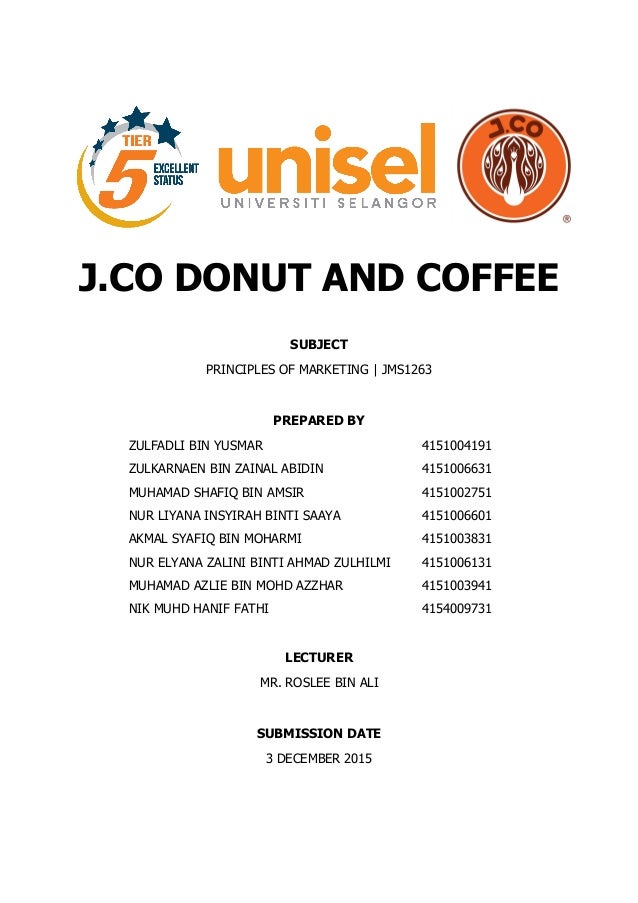 J Co Donut Coffee Marketing Principles Of Marketing J Co Donut Coffee Marketing Principles Of Marketing
