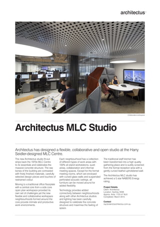 Architectus has designed a flexible, collaborative and open studio at the Harry Seidler-designed MLC Centre.