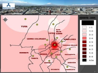 AGOSTO - 2005
<Empty Text>
3 - 13
13 - 23
23 - 33
33 - 44
44 - 54
54 - 64
64 - 75
75 - 85
85 - 95
No Data
57
 