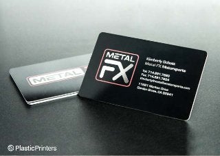 Metal FX Motorsports: Black motorsports business cards with silver foil stamp
 