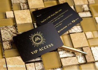 Steelhouse: Gold metallic business cards layered with blank ink
 