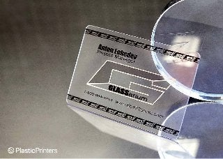 Glassarium: Clear business cards with silver foil stamp
 