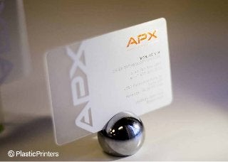 APX: Frosted business cards with bronze foil stamp
 