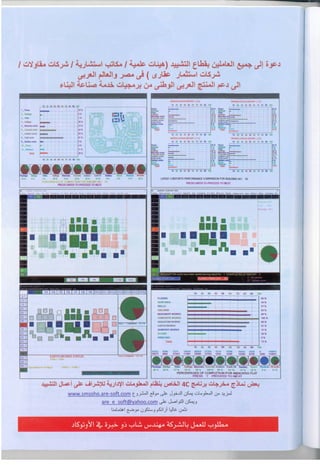مشروع مقترحات لإنتاج و تطوير برمجيات خدمة صناعة البناء