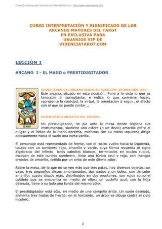 Curso Arcanos Mayores del Tarot | PDF