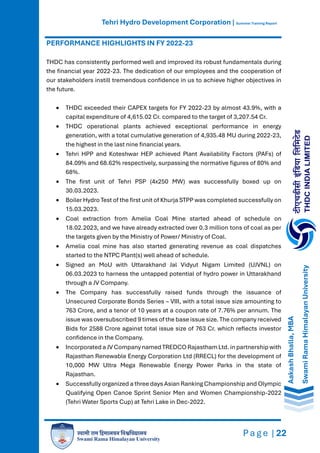 Performance Appraisal and HR Practices at THDC Summer Internship Report ...