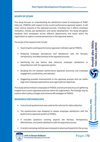 Performance Appraisal and HR Practices at THDC Summer Internship Report ...