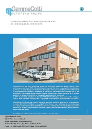 GEMME COTTI Magnetic Drive Pump