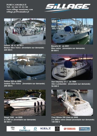 YACHTUPHOLSTERY
SINCE
Mobile:0609980955
Fixe:0493469030
Email:ana.sellerie@free.fr
years
PERSONNALISATION
REFIT
Taud-Coussins
Nousvousguidonsgrâceàunlargechoix
detissusetdematériauxdequalité.Lava-
riétédestechniquesetdesstylesquenous
proposons,nouspermettentderéaliserdes
projetsàvotreimage.
Weadviseyouthankstoawiderangeoffa-
bricsandqualitymaterials.Ourexpertise
and the variety ofstyles we offer,will
enableyoutoachieveaprojectthatwillex-
presstheveryessenceofwhoyouare.
Design
Housses
CREATION
 