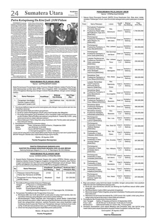 24 Sumatera Utara
                                                                                                                                WASPADA
                                                                                                                                       Rabu
                                                                                                                            26 Agustus 2009



Putra Kotapinang Itu Kini Jadi JAM Pidum
    MASYARAKAT Kotapinang,          hadiri sidang-sidang yang me-
KabupatenLabuhanbatuSelatan,        ngadili perkara Komando Jihad
boleh bangga. Pasalnya, daerah      diPengadilanNegeriMedan.“Ba-
pemekaran baru yang selama ini      nyak orang yang tidak tahu apa-
disebut-sebut masih tertinggal      apa telah menjadi korban karena
dari daerah tingkat dua lainnya     kejahatanitu,”ujarnyasaatsyuku-
diIndonesia,ternyatatelahmam-       ran karena mendapat jabatan
pu menyumbangkan seorang            baru di kediaman peninggalan
putra terbaiknya untuk bangsa.      orangtuanya Jalan AR Hakim
    H Kamal Sofyan, SH.MH,          Gang Pertama Medan, beberapa
ayah dari tiga anak dan adik dari   waktu lalu.
Kepala Kwartir Daerah Sumut              Setelah itu dia melihat praktik
Gerakan Pramuka Drs H Aman-         hukum kerap sekadar berpijak
syah Nasution serta paman dari      pada kebenaran formal, bukan
Ketua Umum Pengurus Besar           substansial. Tumbuh juga di be-
Ikatan Keluarga Labuhanbatu         naknya, hukum harus dapat
Selatan (PB IKLAS) Drs Rivai Na-    memberikan kepastian antara
sution, MM itu menjelang perte-     benar dan salah.                                                                                    Waspada/ist
ngahan bulan ini (tepatnya 12            Kepastian benar dan salah         BERSAMA JAM PIDUM: Ketur Kwartir Daerah Sumut (Kwardasu)
Agustus) telah dilantik Jaksa       itu tampaknya lebih sering dite-       Gerakan Pramuka Drs H Amansyah Nasution (kiri) dan Ketua
Agung RI Hendarman Supandji         mukannya dalam perkara pidana          Umum PB IKLAS Drs Rivai Nasution, MM ketika menghadiri
menduduki jabatan Jaksa Agung       dibandingkan dengan perkara            acara pelantikan H Kamal Sofyan Nasution, SH. MHum sebagai
Muda Pidana Umum (JAM Pi-           perdata.Inimendorongnyamen-            JAM Pidum yang baru di kantor Kejagung RI di Jakarta 12 Agustus
dum). Pelantikan itu berlangsung    jadi jaksa yang tugasnya lebih         lalu.
di Kantor Kejakasaan Agung RI,      banyak menangani kasus pidana.
Jakarta Pusat.                      “Sampaisekarangbanyakperkara           ujarnya. Oleh JAM Pidum AH           istri, mengapa harus mengejar-
    PakYan, begitulah panggilan     perdata yang ‘banci’ (tidak tegas)     Ritonga kala itu, dia pernah dita-   ngejar yang tidak diridhoi.
akrab untuk suami Mahdiyah ini.     sehingga sulit dieksekusi,” ucap       nya kesiapannya menjadi Kajati            Akhirnya, malah dia ditugas-
Semasa kecil dia menghabiskan       Syofyan.                               Sumsel di Palembang. Lantas          kan menjadi Kajati Jawa Barat
waktunyadi wilayahperkebunan             Mulai berkarir sebagai Jaksa      Sofyan bilang, “Apa saya pernah      di Bandung yang lebih mudah
karetdiKotapinang.Anakketujuh       di Muntok, pedalaman Kaliman-          menolak SK Pak?” Lalu dia pergi      terjangkau dari rumahnya di
dari delapan bersaudara ini ke-     tanTengah pada 1986, dia dilantik      berhaji dengan istri dan anak        Jakarta. Kinerjanya yang baik
mudianmengenyampendidikan           menjadi Kepala Kejaksaan Tingi         sulungnya.                           membuat karirnya terus melejit.
di Medan hingga lulus Faluktas      Jawa Barat pada Februari 2008.              Sepulang berhaji, Ritonga       Tak lama setelah menjabat Kajati
Hukum Universitas Sumatera          Sofyan pernah bersama-sama             bilang, Kajati Sumsel itu dia.       Jabar, dia diangkat untuk mendu-
Utara(USU).Ayahnyayangpetani        menjadi direktur di bawah Jaksa        Sofyan menanggapinya dengan          duki jabatan Sesjamwas (Sekre-
karetnamunjugapernahmenjadi         Agung Muda Pidana Umum                 menyatakan berarti doanya di         tarisJaksaAgungMudaPengawa-
pokrol bambu (pengacara tanpa       bersama Antasari Azhar (kini           MakkahdidengarAllahSWT.Lan-          san). Tiga bulan kemudian men-
gelar sarjana hukum) membuat-       Ketua Komisi Pemberantasan             tas Ritonga bertanya, “Apa doa-      duduki jabatan Sesjampidum
nya terkesan akan perlunya ke-      Korupsi – KPK non aktif).              mu?” Sofyan menjawab, “Supaya        (Sekretaris Jaksa Agung Muda
adilan.                                  “Dia Direktur Penuntutan,         saya diridhoi-Nya Pak, Cuma itu.”    PidanaUmum)dankinidipercaya
    Saatmenjadimahasiswa,Sof-       saya Direktur Eksekusi dan Eksa-       Berarti, kata Sofyan, diridhoi di    menjadi Jampidum (Jaksa Agung
yanmudamendapattugasmeng-           minasi, duluan dia lima bulan,”        sini, berkumpul dengan anak dan      Muda Pidana Umum). (m07)
 