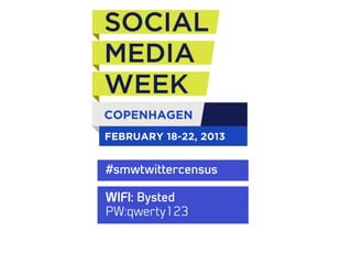 #smwtwittercensus

WIFI: Bysted
PW:qwerty123
 