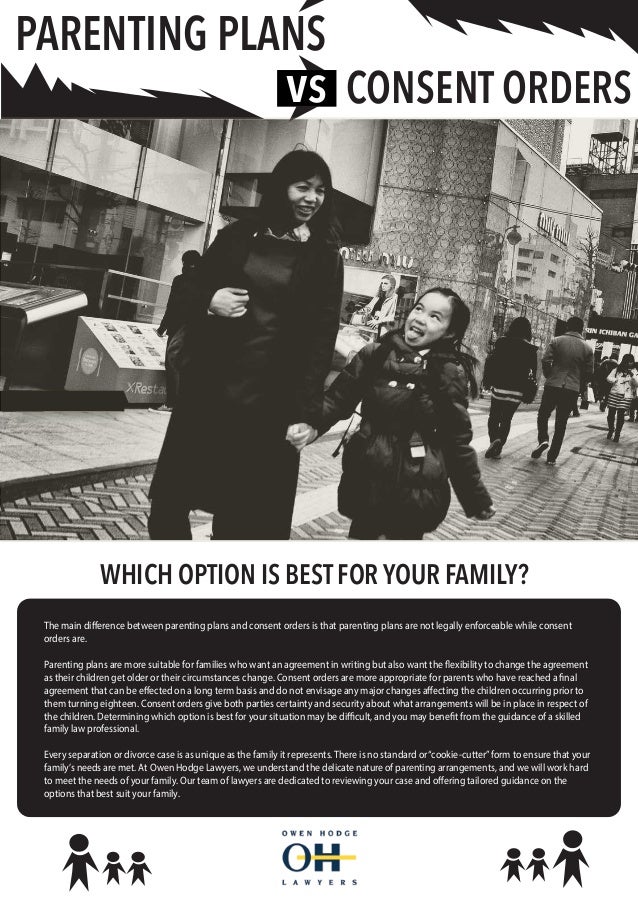 Parenting Plans vs Consent Orders