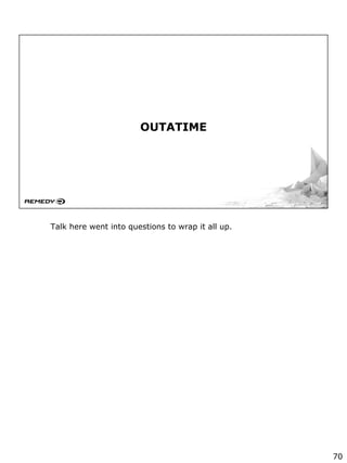OUTATIME
Talk here went into questions to wrap it all up.
70
 