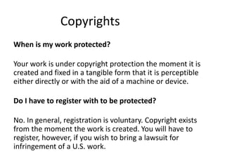 Copyright Protect Protect Your Art: Copyrights/Trademarks for Artists | PPTX