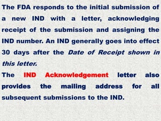 Ind Letter INVESTIGATIONAL NEW DRUG APPLICATION | PPTX