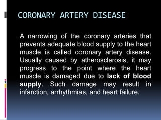 BINDU PPT.pptx presentation on coronary artery disease | PPTX