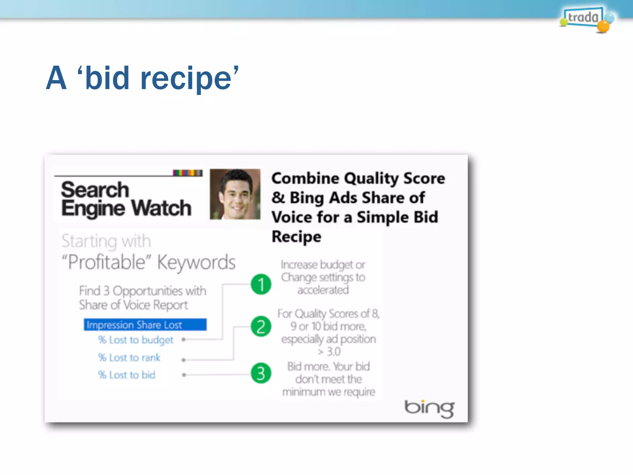 A ‘bid recipe’
 
