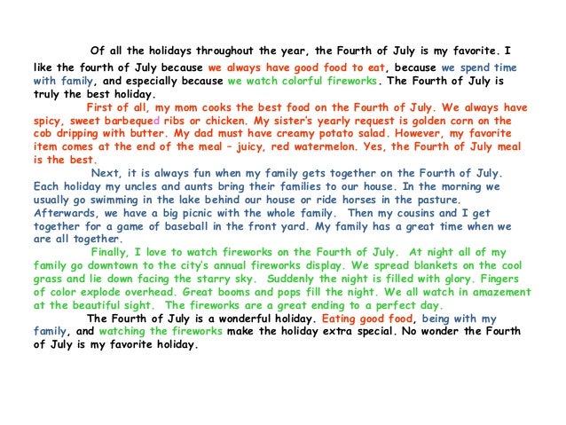 My holiday vacation essay