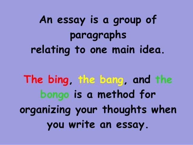 Five paragraph essay bing bang bongo