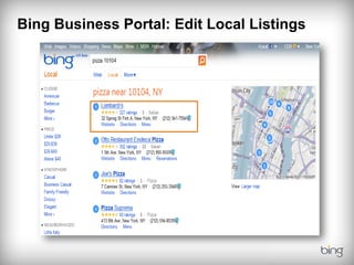 Bing Business Portal: Edit Local Listings
 